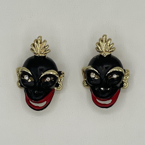 Vintage Enamel BLACKAMOOR Scatter  Pins - Vintage Monkey Mask - Picture 1 of 8
